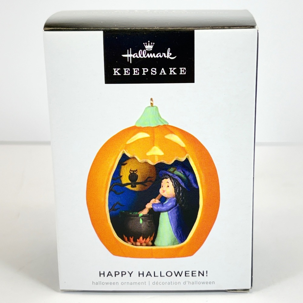 Hallmark 2022 Keepsake Ornament HAPPY HALLOWEEN Series #10 Jack-o-Lantern‎ Witch